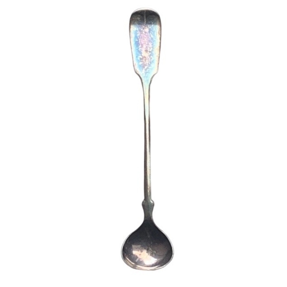 1847 R.B. AI Silver Fiddle Tipped Mustard or Mayonnaise Spoon Antique Serving